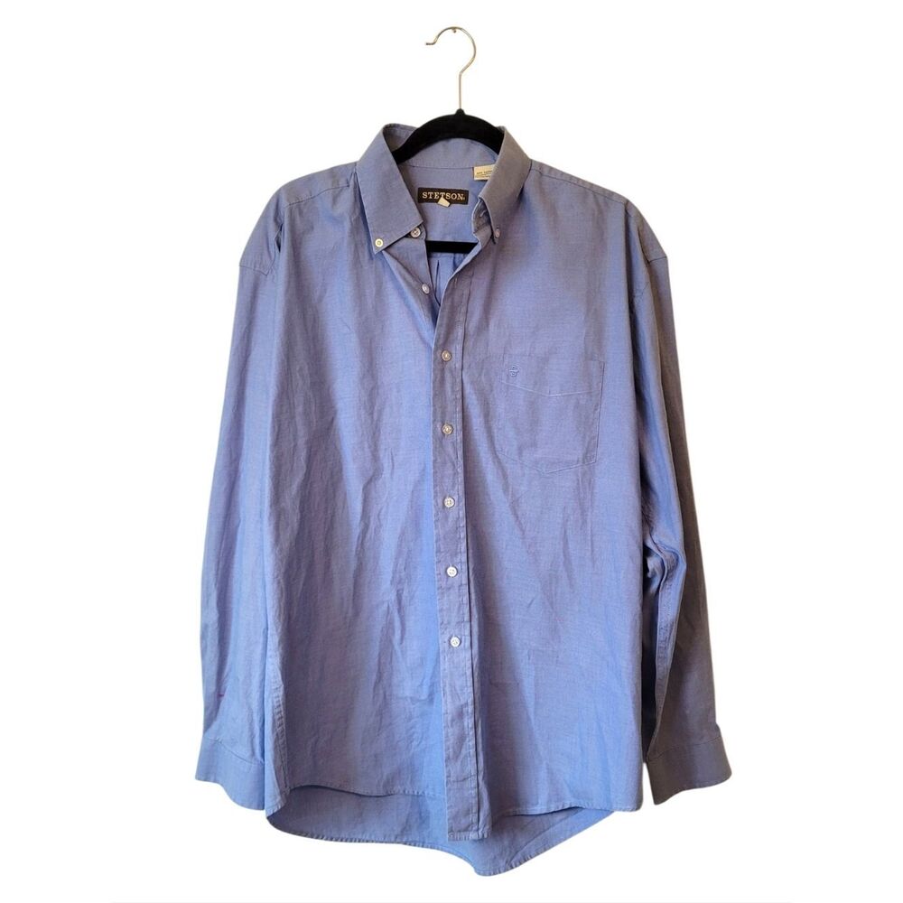 Stetson Men’s Light Blue Button-Down Casual Shirt Size L
